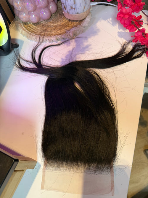 5x5 Straight closure natural black transparant
