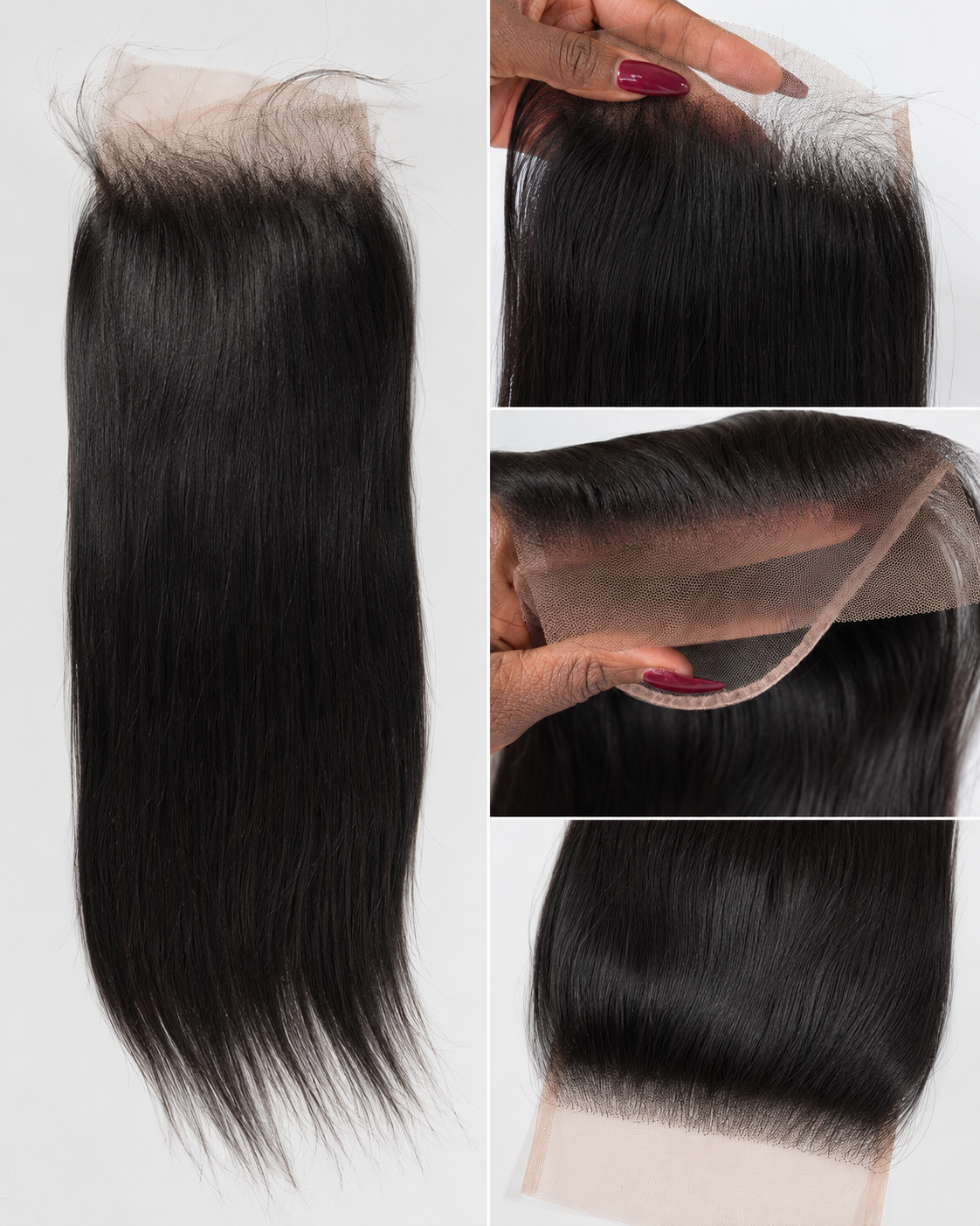 Luxe HD 5x5 Straight Closure – Natural Black transparant