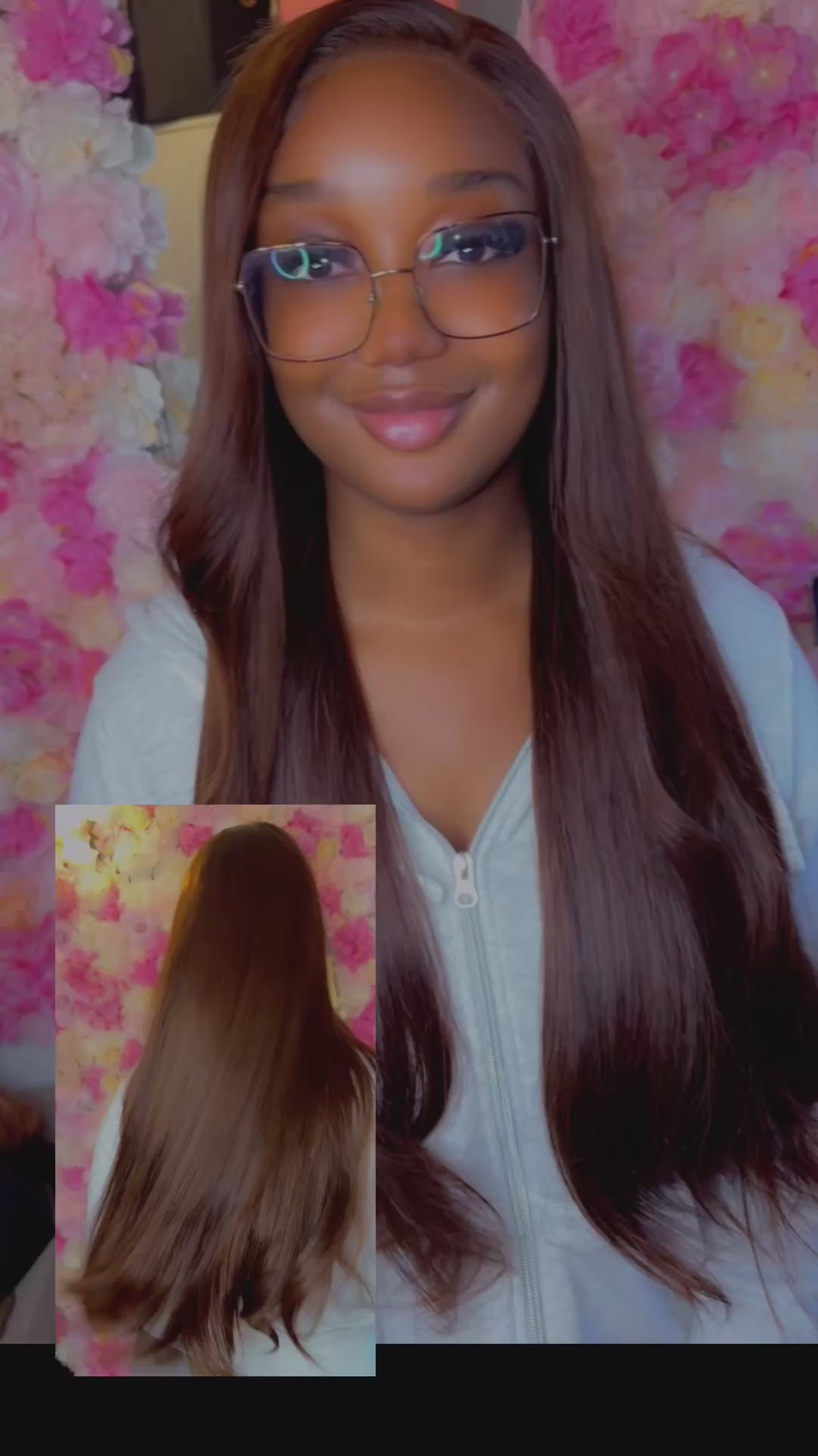 Maghony Brown wig 300 density